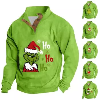 Весенняя и мужская толстовка с воротником-стойкой — это повседневные свитера для активного отдыха, топы L армия зеленый