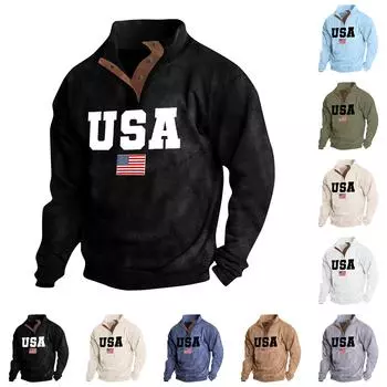 Весенняя и мужская толстовка с воротником-стойкой — это повседневные свитера для активного отдыха, топы L синий