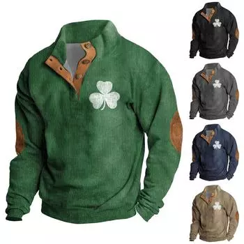 Весенняя и мужская толстовка с воротником-стойкой — это повседневные свитера для активного отдыха, топы M тёмно-синий