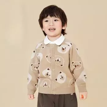 Весенняя и осенняя детская одежда, новый повседневный свитер, кардиган 73cm бежевый