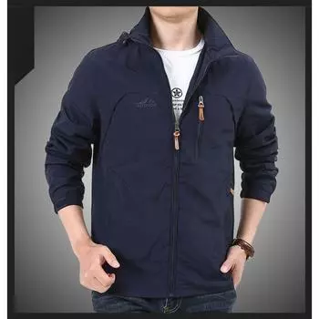 Весенняя и осенняя куртка для мужчин, походная, большого размера, с капюшоном, для молодых мужчин, тонкая хардшелл-куртка M