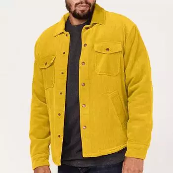 Весенняя и осенняя куртка Европейская и американская однотонная куртка Мужская однотонная однобортная куртка с множеством карманов M