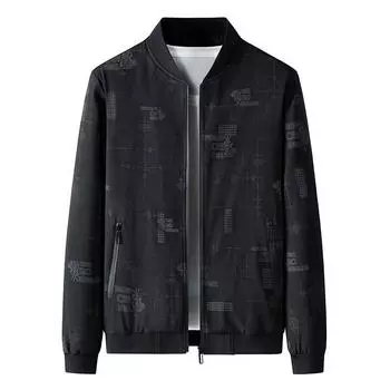 Весенняя и осенняя куртка мужская куртка большого размера свободная деловая трендовая мужская повседневная бейсбольная воротниковая одежда куртка M