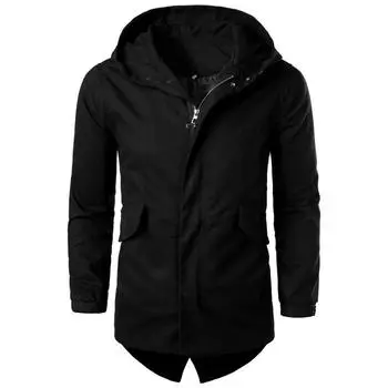 Весенняя и осенняя куртка мужская куртка средней длины модная повседневная мужская верхняя корейская версия ветровка M хаки