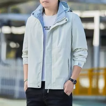 Весенняя и осенняя куртка, мужская новая ветровка для активного отдыха, ветрозащитная новая водонепроницаемая повседневная тонкая куртка S
