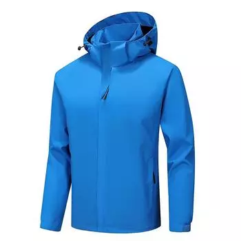 Весенняя и осенняя куртка мужская однотонная уличная куртка с капюшоном мужская M чёрный