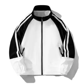 Весенняя и осенняя куртка Мужская повседневная куртка Мужская весенне-осенняя утягивающая куртка XXXXL белый