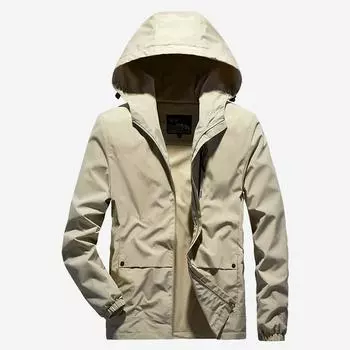 Весенняя и осенняя куртка мужская трендовая универсальная однотонная куртка с капюшоном Tide M темно-серого