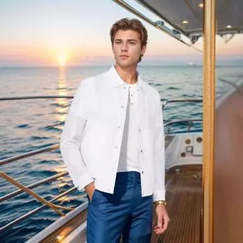 Весенняя и осенняя мужская куртка однотонная трехцветная простая рубашка повседневная куртка куртка S белый