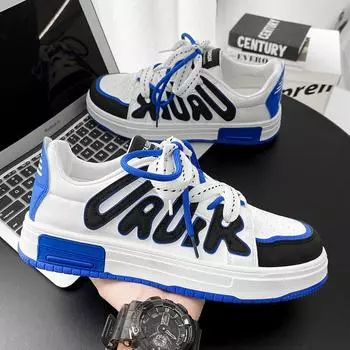 Весенняя и осенняя мужская обувь 2025 года, новый тренд, универсальные повседневные туфли на плоской подошве в гонконгском стиле, молодежные спортивные туфли, увеличивающие рост, белые туфли 39