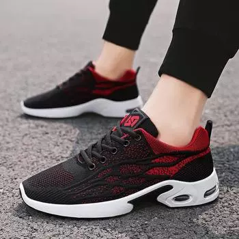 Весенняя и осенняя мужская обувь Повседневные кроссовки Мягкая подошва Студенческие кроссовки на воздушной подушке Летающие вязаные кроссовки для мужчин 39