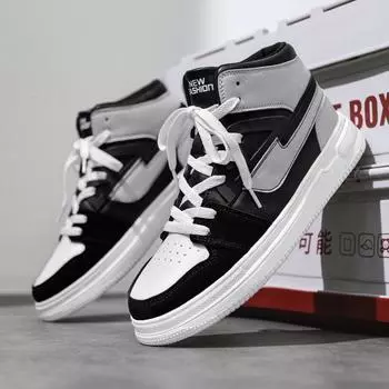 Весенняя и осенняя мужская обувь Putian Board Shoes New Korean Edition Trend Middle Help Shoes Air Force AJ No. 1 Спортивная и досуговая обувь для мужчин 39