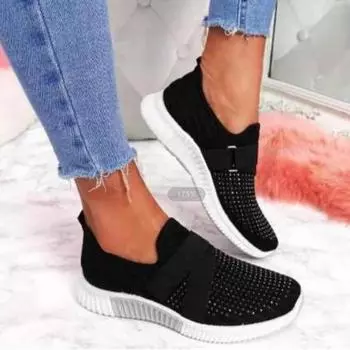 Весенняя и осенняя обувь Большие размеры Женская обувь Летающая обувь на плоской подошве Спортивная обувь для отдыха 35 белый