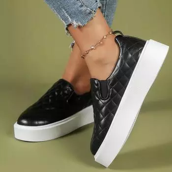 Весенняя и осенняя обувь больших размеров, удобная женская обувь с плоской подошвой, круглым носком и низким каблуком 36 чёрный