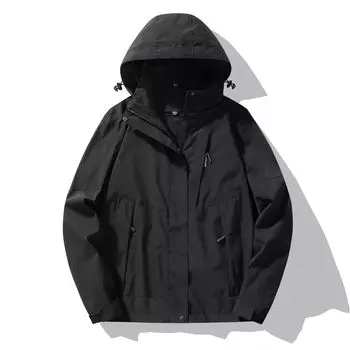 Весенняя и осенняя одежда для альпинизма, водонепроницаемая куртка для мужчин больших размеров, мужские куртки для активного отдыха, ветрозащитная верхняя одежда, ветровки, пальто XXXXXL чёрный