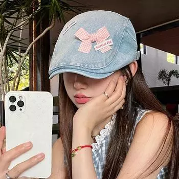 Весенняя и осенняя шляпа женская милая классная бантовая шляпа женская литературная ковбойская шляпа вперед японская ретро-шляпа Bud average size