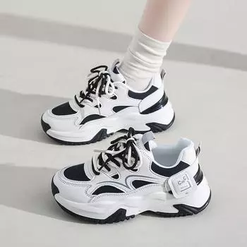 Весенняя и осенняя женская обувь, новинка, супер популярная обувь для пап, модная нескользящая обувь для студентов, для отдыха и спорта 35 чёрный