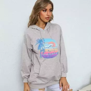 Весенняя и осенняя женская одежда с рисунком, воротником сзади, флисовый свитер, дизайн для электронной коммерции, чувство универсальности XS