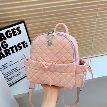 Весенняя индивидуальная красивая иностранная модная женская сумка 2024 года, новый тренд, повседневный большой вместительный портативный рюкзак чёрный