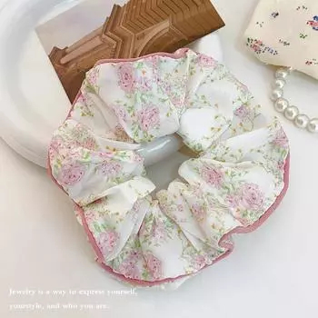 Весенняя Элегантная Повязка для Волос с Широкой Резинкой и Принтом для Женщин Девушек Сладкое Украшение для Волос Скранч Резинка Модные Аксессуары для Волос