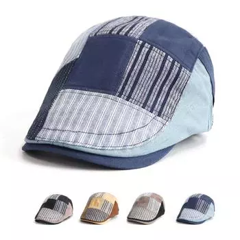 Весенняя кепка с шитьем в полоску с цветными блоками Forward Cap Мужской берет чёрный