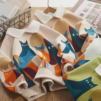 Весенняя коллекция 2024 г.: Рубашки-поло и толстовки для мальчиков и девочек - топы с отворотами для детей (Средний и большой) для весны и осени 130