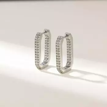 Весенняя коллекция 2024 г.: Женские прямоугольные роскошные ушные клипсы — стильные, легкие и с уникальным дизайном TE02296