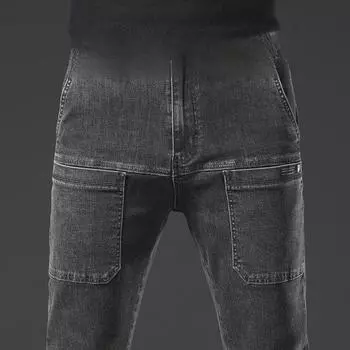 Весенняя коллекция: Мужские эластичные джинсы дымчато-серого цвета - винтажный ретро-стиль 33 (150 Jin)