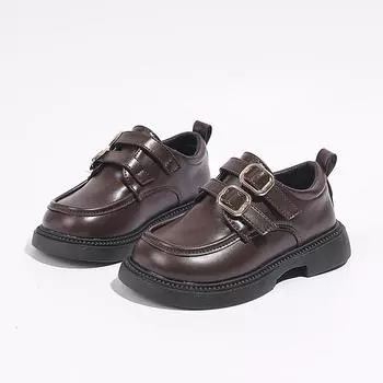 Весенняя корейская версия женских туфель Мэри Джейн Студенческие черные кожаные туфли в стиле ретро с пряжкой на ремне в британском стиле 23 коричневый