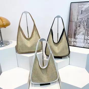 Весенняя красивая повседневная сумка через плечо для женщин с большой вместимостью, новая пляжная сумка на берегу моря, маленькая сумка с текстурой