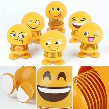 Весенняя кукла с выражением, креативные автомобильные украшения, весело покачала головой, игрушки, автоаксессуары 6