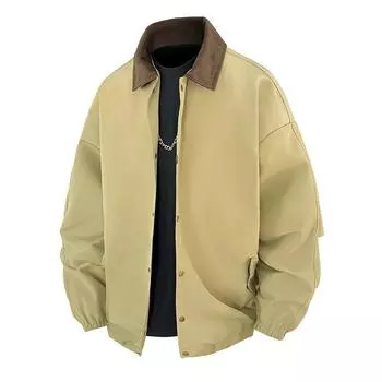 Весенняя куртка мужская с лацканами, повседневная, универсальная, свободная M