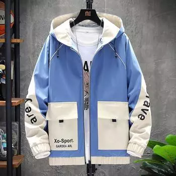 Весенняя куртка с капюшоном Мужская повседневная куртка Мужской красивый топ M