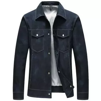 Весенняя куртка с лацканами, мужская джинсовая одежда, универсальная мужская одежда на весну и осень, легкая роскошная мужская повседневная камуфляжная куртка M