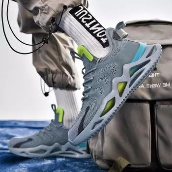 Весенняя, летняя и осенняя дышащая модная повседневная спортивная обувь из тканой сетки для мужчин 39 белый