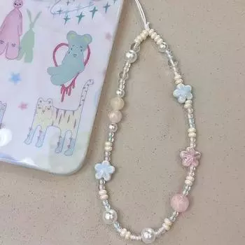 Весенняя Милая Керамика Цветок Бисерный Телефонный Ремешок Подвеска Цепочка Для Телефона Шнурок Брелок Женщина Девушка Сумка Камера Подвеска Подвеска