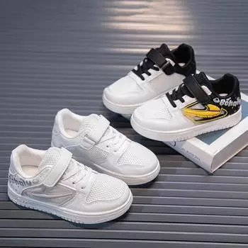 Весенняя мода низкие повседневные кроссовки для мальчиков и девочек 26 белый