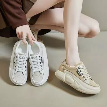 Весенняя мода женские повседневные плоские кроссовки для активного отдыха на открытом воздухе кроссовки для бега легкая спортивная обувь для ходьбы со шнуровкой обувь для скейтбординга для женщин 35 бежевый