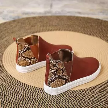 Весенняя мода женские водонепроницаемые ботильоны женские туфли на плоской подошве удобная обувь зимние нескользящие ботинки женские повседневные кроссовки для ходьбы 35 темно-коричневого