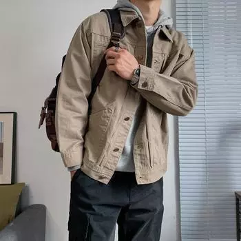 Весенняя модная повседневная куртка-карго с длинным рукавом и капюшоном XXXL чёрный