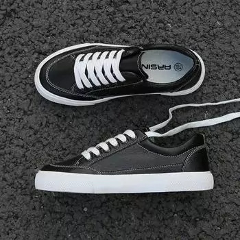 Весенняя мужская кожаная обувь, модная обувь на плоской подошве, удобная универсальная мужская обувь, повседневная парусиновая обувь, износостойкая Tenis Masculino 39