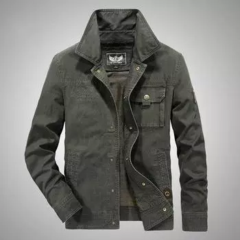 Весенняя мужская куртка из хлопка, повседневная верхняя одежда высокого качества, мужская куртка-бомбер, ветровка, куртки M зелёный