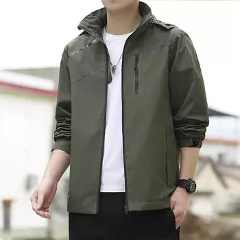 Весенняя мужская куртка Повседневная универсальная весенне-осенняя мужская свободная куртка с капюшоном L