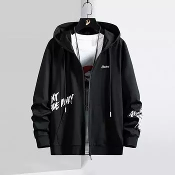 Весенняя мужская модная повседневная пуловерная куртка больших размеров с капюшоном