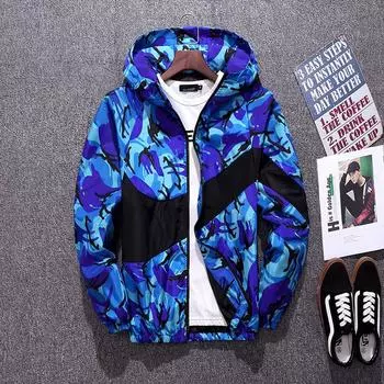 Весенняя мужская модная повседневная спортивная куртка с цветочным камуфляжем S красный