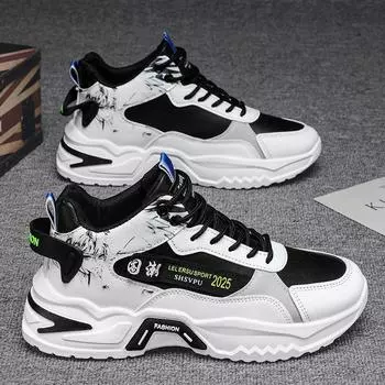 Весенняя мужская обувь 2025 года, новая молодежная спортивная платформа для бега, высота увеличивается, износостойкая, для студентов, средняя помощь, папы, обувь 39