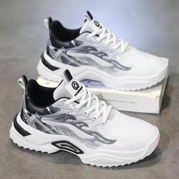 Весенняя мужская обувь 2025 года, новинка, студенческая спортивная и досуговая молодежная сетчатая обувь для пап, универсальная модная обувь, дышащая обувь для мужчин 39