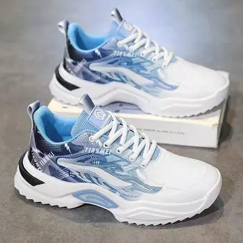 Весенняя мужская обувь 2025 года, новинка, студенческая спортивная и досуговая молодежная сетчатая обувь для пап, универсальная модная обувь, дышащая обувь для мужчин 39