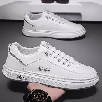 Весенняя мужская обувь 2025 года, новые дышащие маленькие белые туфли, мужская трендовая универсальная спортивная обувь на платформе, повседневная обувь для серфинга, модная обувь 39