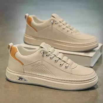 Весенняя мужская обувь 2025 года, новые дышащие маленькие белые туфли, мужская трендовая универсальная спортивная обувь на платформе, повседневная обувь для серфинга, модная обувь 39